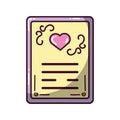 Love certificate icon. Vector Royalty Free Stock Photo