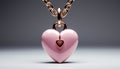 Love chain heart shaped padlock symbolizes romance and connection generated by AI