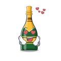 In love champagne bottle in the character fridge