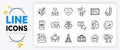 Love champagne, Insomnia and Love letter line icons. For web app. Vector