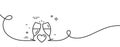 Love champagne line icon. Wedding glasses sign. Continuous line with curl. Vector