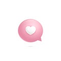 Love chat 3D icon design for dating app. Love conversation 3D icon design. Royalty Free Stock Photo