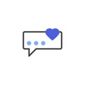 Love chat comment line icon