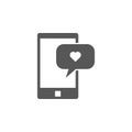 Love chat, correspondence icon. Simple glyph, flat vector of valentines day, love icons for UI and UX, website or mobile