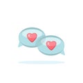 Love chat icon. Messages with hearts. Valentine day