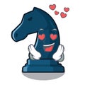 In love chess knight isolated with the cartoon Royalty Free Stock Photo