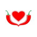 Love chilli spicy food icon logo