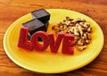 Love Chocolate Walnuts Royalty Free Stock Photo