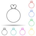 love circle multi color style icon. Simple thin line, outline vector of valentine icons for ui and ux, website or mobile