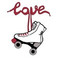 Love Classic Retro Skates red and White