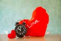 Love clock vintage tone timed 10 o`clock, Time of sweet loving past memories story Royalty Free Stock Photo