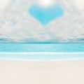 Love clouds over tropical beach Royalty Free Stock Photo