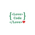 Love Code Programming Concept with Pixel Heart Royalty Free Stock Photo