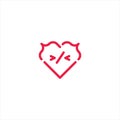 Love coding, heart code. Vector logo icon template