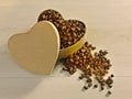 Love Coffee Bean Heart Royalty Free Stock Photo