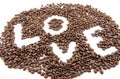 Love Coffee beans Royalty Free Stock Photo