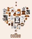 Love coffee concept