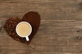 Love Coffee. Cup Of Coffee And Coffee Heart Royalty Free Stock Photo