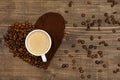 Love Coffee. Cup Of Coffee And Coffee Heart Royalty Free Stock Photo