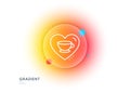 Love coffee line icon. Hot cappuccino cup sign. Heart with mug. Gradient blur button. Vector Royalty Free Stock Photo