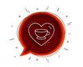 Love coffee line icon. Hot cappuccino cup sign. Heart with mug. Vector Royalty Free Stock Photo