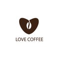 Love Coffee Logo Illustration Heart Design Vector Template