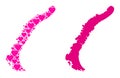 Pink Lovely Pattern Map of Novaya Zemlya Islands