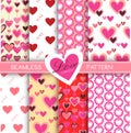 Love collection : Set of 8 Love collection seamless patterns.