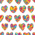 Love colorful cut slice gold seamless pattern