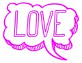 Love comic cloud. Hand drawn message doodle Royalty Free Stock Photo