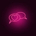 love communication icon. Elements of Valentine in neon style icons. Simple icon for websites, web design, mobile app, info Royalty Free Stock Photo