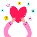 Love and compassion hand drawn vector illustration. Royalty Free Stock Photo