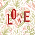 Love Composition on floral seamless background Royalty Free Stock Photo