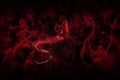 Love Concept. Arrow With Love Written On It Showing The Way On Black Background Full Of Red Smoke 3D illustration