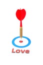 Love concept with dart arrow Royalty Free Stock Photo