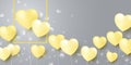 Love concept design of yellow heart balloons on gray background vector illustration Royalty Free Stock Photo