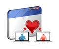 Love concept. internet dating illustration design Royalty Free Stock Photo