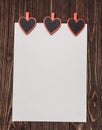 Love concept for mother`s day and valentine`s day. Valentine. Love. Valentine`s Day postcard. Happy Valentine`s day hearts on wood Royalty Free Stock Photo