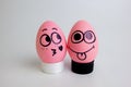 love is a concept. pink eggs. funny