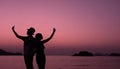 Love Concept, Silhouette of Couple having Romantic Moment and us Royalty Free Stock Photo