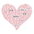 Love concept word in many languages Royalty Free Stock Photo