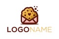 Love Cookies Biscuit Cake Mail Logo Design