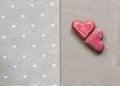 Love cookies heart on napkin. Valentines Day card concept Royalty Free Stock Photo