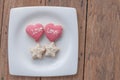 Love cookies in white dish