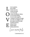 LOVE, 1 Corinthians 13:4-8, Printed Bible Verse Wall Art, Christian Art Print, Minimal Scripture Sign,