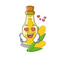 In love corn oil isolated in the mascot Royalty Free Stock Photo