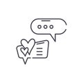 Love correspondence line icon concept. Love correspondence vector linear illustration, symbol, sign Royalty Free Stock Photo