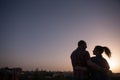 Love couple in beautiful sunset Royalty Free Stock Photo