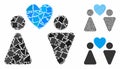 Love couple Composition Icon of Rugged Elements Royalty Free Stock Photo
