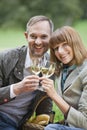 Love couple drinking champagne Royalty Free Stock Photo